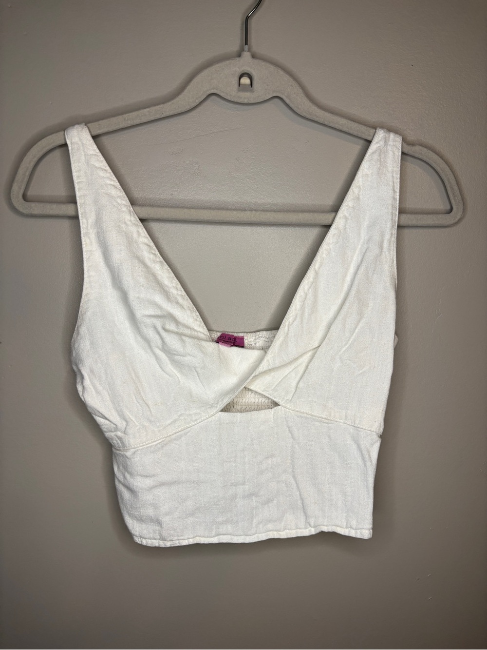 miami White Cropped Twist Front Tank